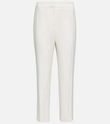 Pantaloni slim in crêpe a vita media | McQueen