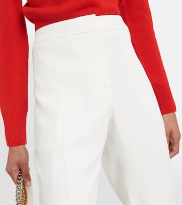 Pantaloni slim in crêpe a vita media | McQueen