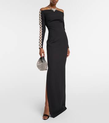 Verzierte Robe Maimie aus Crêpe | Safiyaa