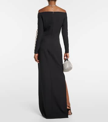Verzierte Robe Maimie aus Crêpe | Safiyaa