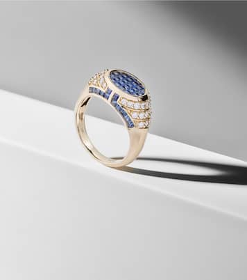 Bague Lady en or 14 ct, saphirs et diamants | Rainbow K