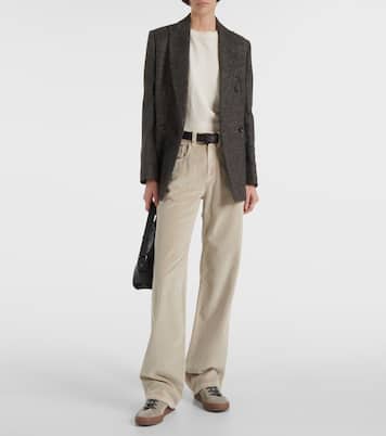 Gerade Mid-Rise-Hose aus Baumwollsamt | Brunello Cucinelli