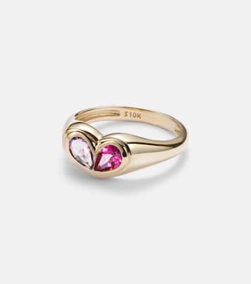 Bague Lavender Haze en or 10 ct, améthyste et topaze | Stone and Strand