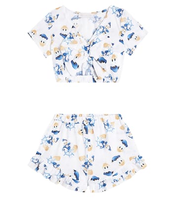 Top cropped e shorts in cotone | Monnalisa