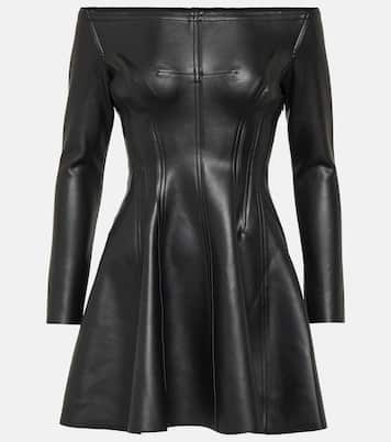 Vestido corto Grace de piel sintética | Norma Kamali