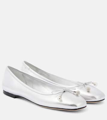 Ballerinas Elme aus Metallic-Leder | Jimmy Choo
