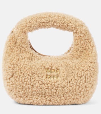 Borsa a spalla Wander Mini in shearling | Miu Miu