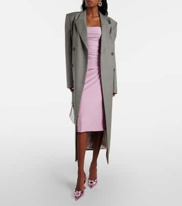 Pumps slingback Begum Sling 70 in pelle metallizzata con cristalli | Amina Muaddi