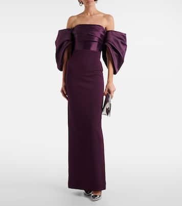 Abito lungo Arla in twill e crêpe | Solace London