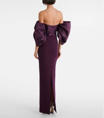Abito lungo Arla in twill e crêpe | Solace London