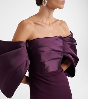 Abito lungo Arla in twill e crêpe | Solace London