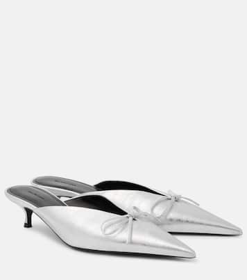 Mules Knife Bow 40 in pelle metallizzata | Balenciaga