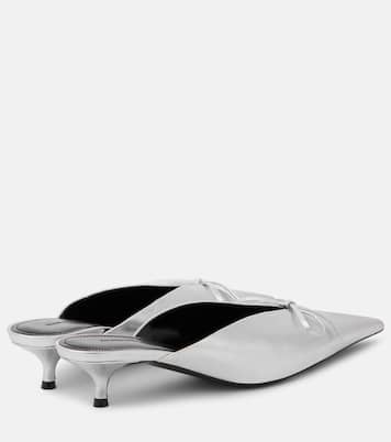 Mules Knife Bow 40 in pelle metallizzata | Balenciaga