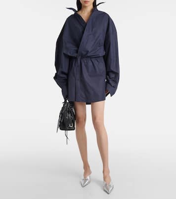 Mules Knife Bow 40 in pelle metallizzata | Balenciaga