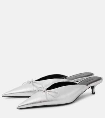 Mules Knife Bow 40 in pelle metallizzata | Balenciaga