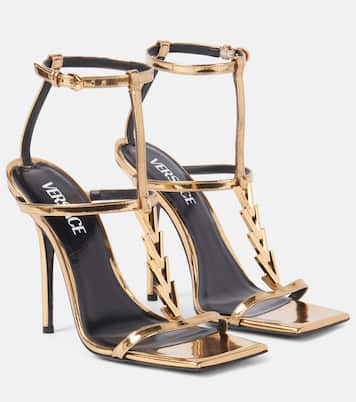 Sandales V2025 Chain en cuir métallisé | Versace