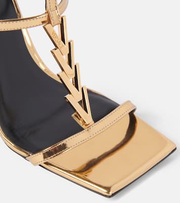 Sandales V2025 Chain en cuir métallisé | Versace