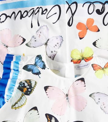 Bedrucktes Kleid aus Baumwollpopeline | Dolce&Gabbana Kids