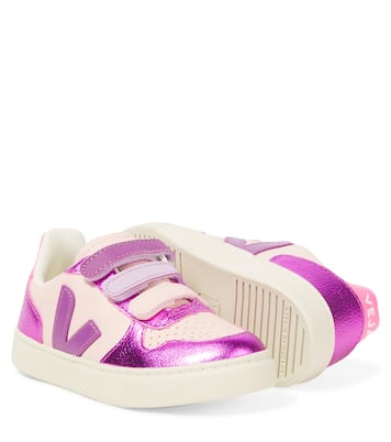 Baskets V-10 en cuir métallisé | Veja Kids