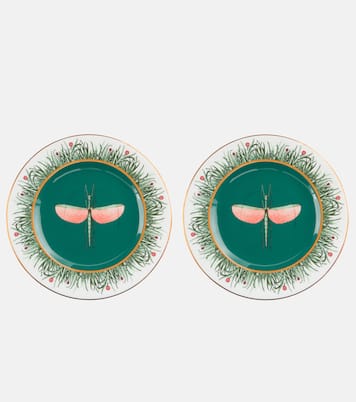 Libellula set of 2 porcelain dinner plates | La DoubleJ