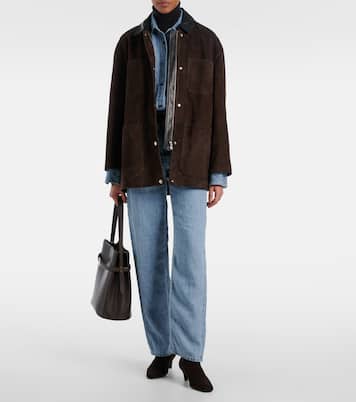 Giacca Barn in suede con pelle | Nour Hammour