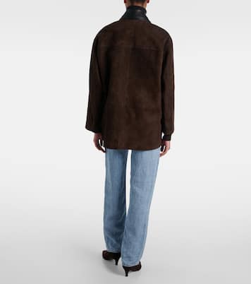 Giacca Barn in suede con pelle | Nour Hammour
