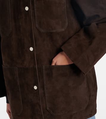 Giacca Barn in suede con pelle | Nour Hammour