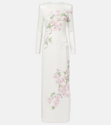 Embroidered sequined jersey gown | Oscar de la Renta