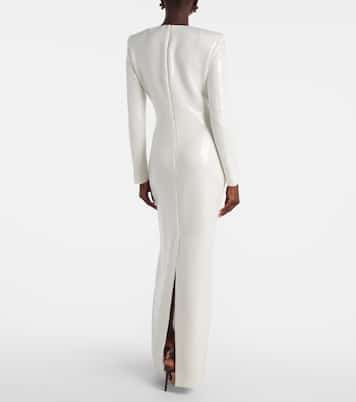 Embroidered sequined jersey gown | Oscar de la Renta