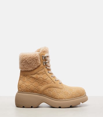 Schnürstiefel Yaga GG aus Veloursleder | Gucci
