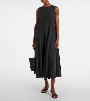 Rita gathered cotton and silk maxi dress | Asceno