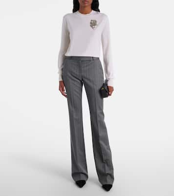 Striped wool flared pants | McQueen