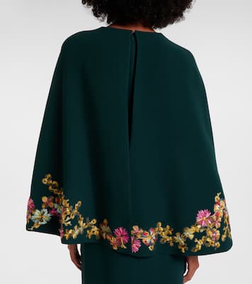 Caped embellished crêpe gown | Costarellos