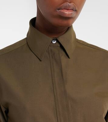 Abito chemisier in misto cotone plissé con cintura | Loewe