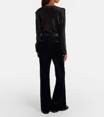 Pantalon ample en velours et satin | Victoria Beckham
