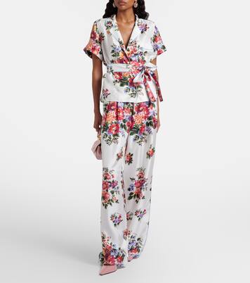 Floral silk twill wrap top | Dolce&Gabbana