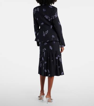 울 코튼 자카드 펜슬 스커트 | Erdem