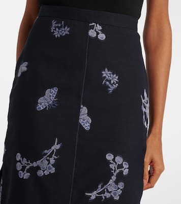 울 코튼 자카드 펜슬 스커트 | Erdem