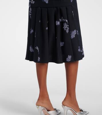 울 코튼 자카드 펜슬 스커트 | Erdem