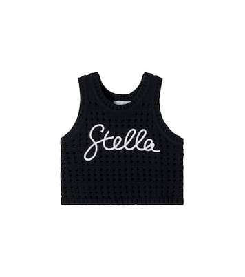 Embroidered crochet cotton tank top | Stella McCartney Kids