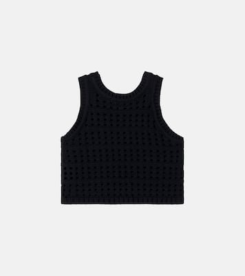 Embroidered crochet cotton tank top | Stella McCartney Kids