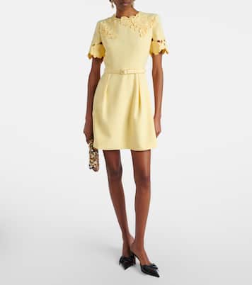 Aurelie belted floral-appliqué minidress | Leo Lin