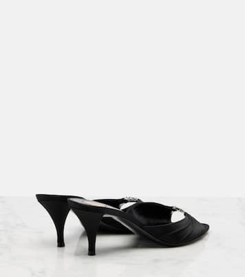 Jerry 60 embellished crêpe satin mules | Saint Laurent