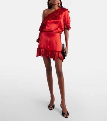 Jerry 60 embellished crêpe satin mules | Saint Laurent