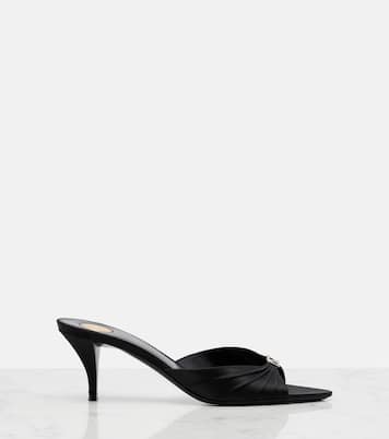 Jerry 60 embellished crêpe satin mules | Saint Laurent