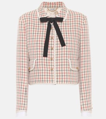 Giacca a quadretti in lana | Miu Miu