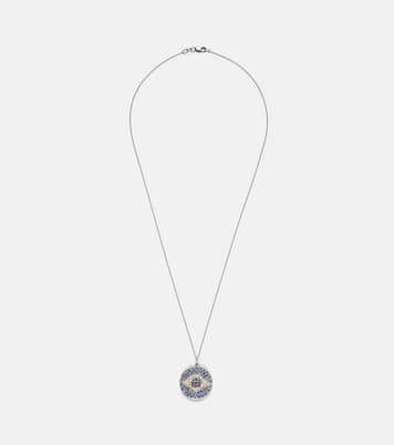Collana Dawn in oro bianco 18kt con diamanti e zaffiri | Ileana Makri