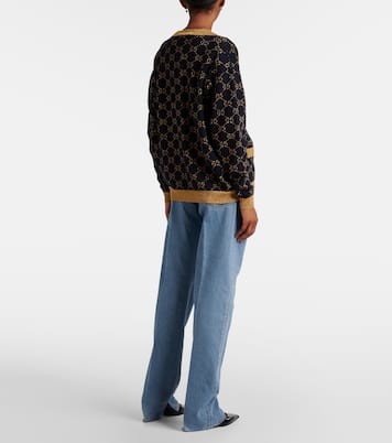 Cárdigan en mezcla de algodón y lamé | Gucci