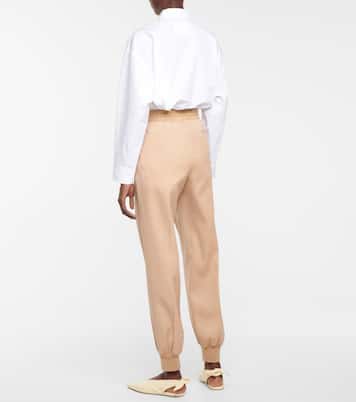High-Rise Jogginghose Slim aus Wolle | Jil Sander