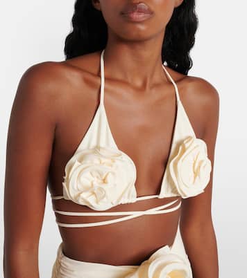Floral appliqué triangle bikini top | Magda Butrym